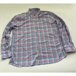 Vineyard‎ Vines On-The-Go Performance Shirt Stretch Large Pastel Plaid Preppy